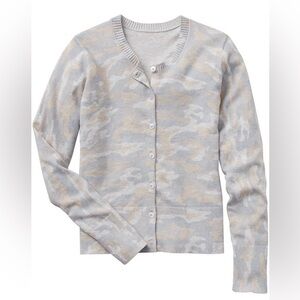 Gap Womens Medium Gray Camo Button-Up Classic Warm Cotton Cardigan Size Medium